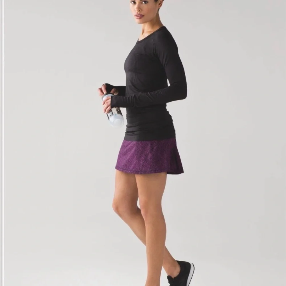 Lululemon Circuit Breaker Skirt Aurora Black Purple Tennis Golf Skort Size 8